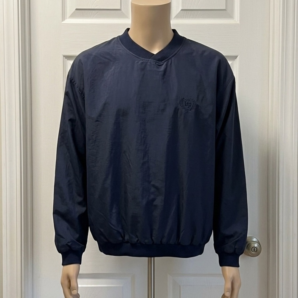 Lee Vintage Olympics  windbreaker pullover jacket size large navy made in USA